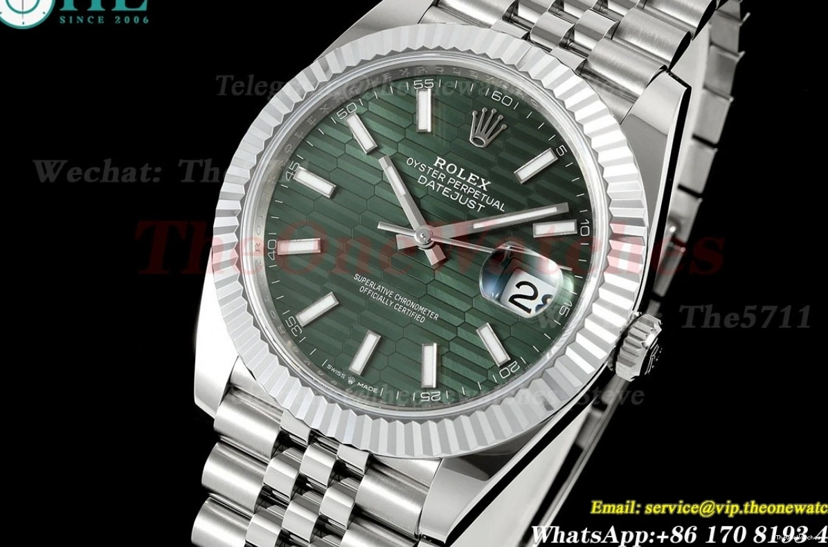 41mm SS 126334 Datejust JQF Dial VR3235 SS Green Jub Textured 0322